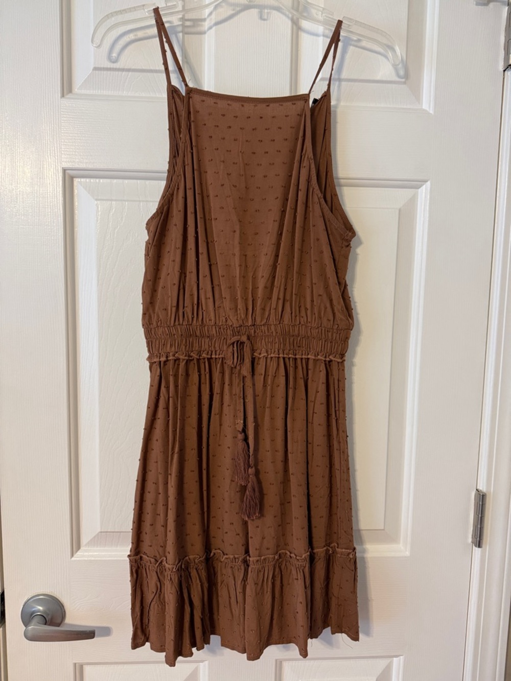 As U Wish Brown Mini Dress with Tassel Detail